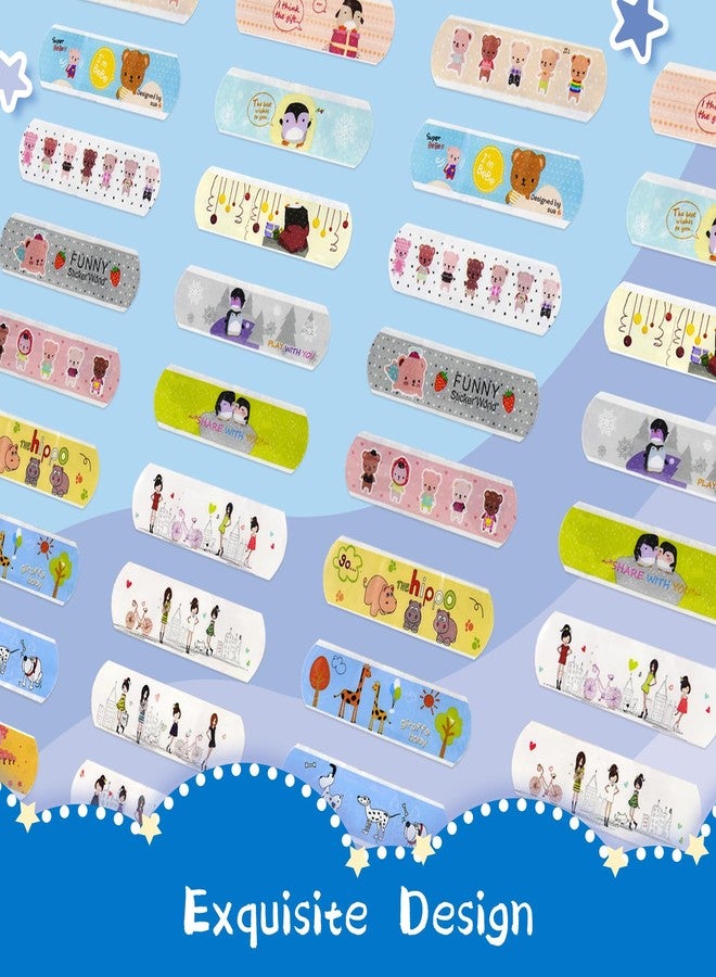 AndicAge Kids Cartoon Bandages 200Pcs Cute Adhesive Flexible Random Style Water Resistant Breathable Bandages for Girls Boys Children Toddlers - Image 3